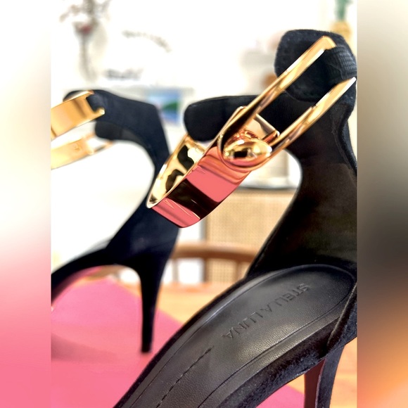 STELLA LUNA - Size 35 - Black Suede Golden Ankle Strap - In box - Picture 3 of 7